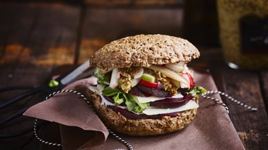 MULTI SEED’R BUN, vegetarian gourmet burger