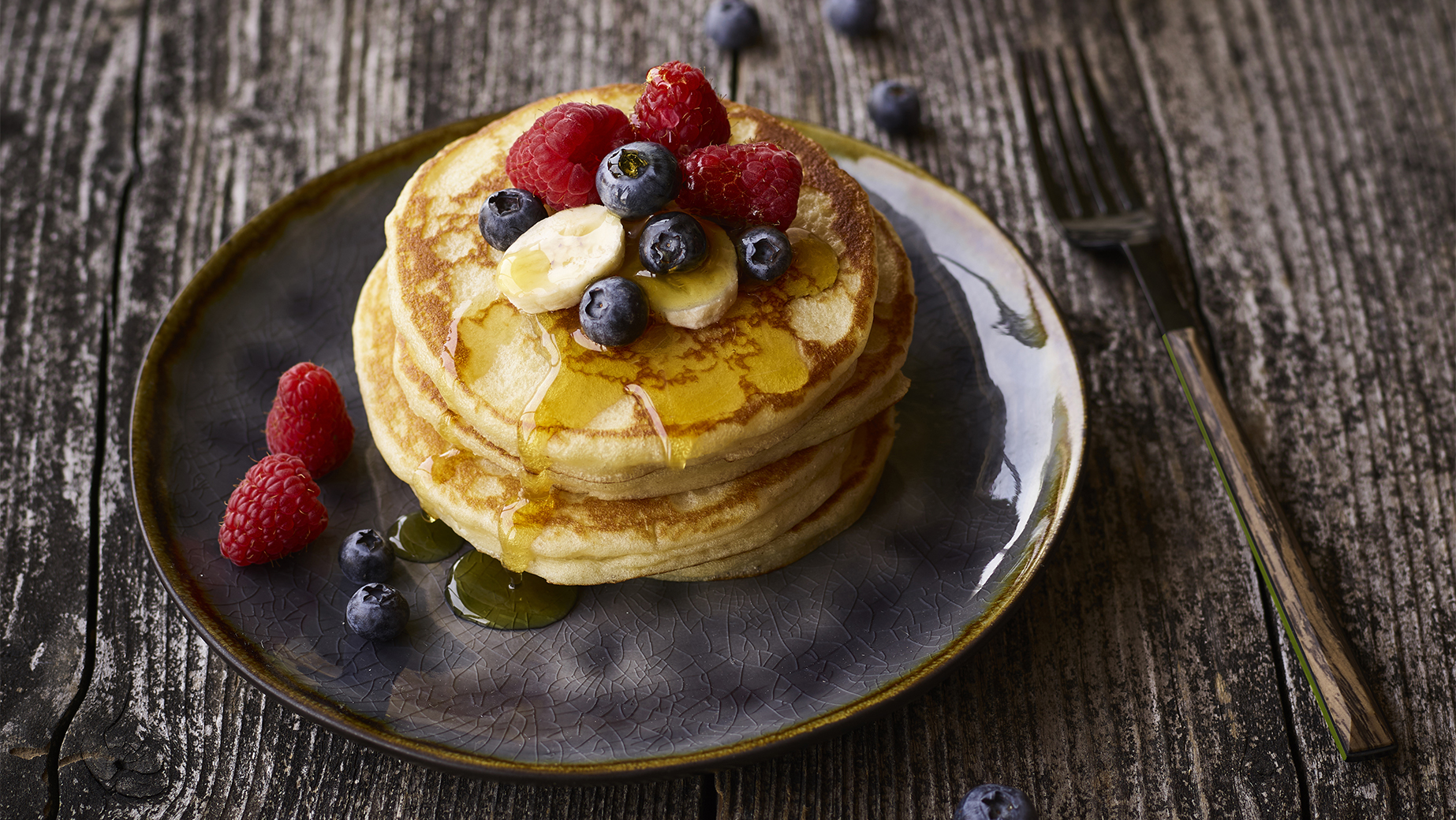PANESCO Pancake avec sirop d’érable et fruits