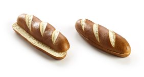 Laugen hot dog bun pre-sliced